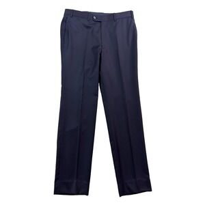Bespoke Vitale Barberis Canonico 34x32 Navy Blue Dress Suit Pants Trousers Wool